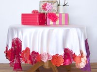 A Subtle Revelry Tablecloth with Crochet Doilies